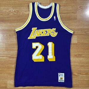 Michael Cooper - LA Lakers - Sand Knit Away Jersey - Size large